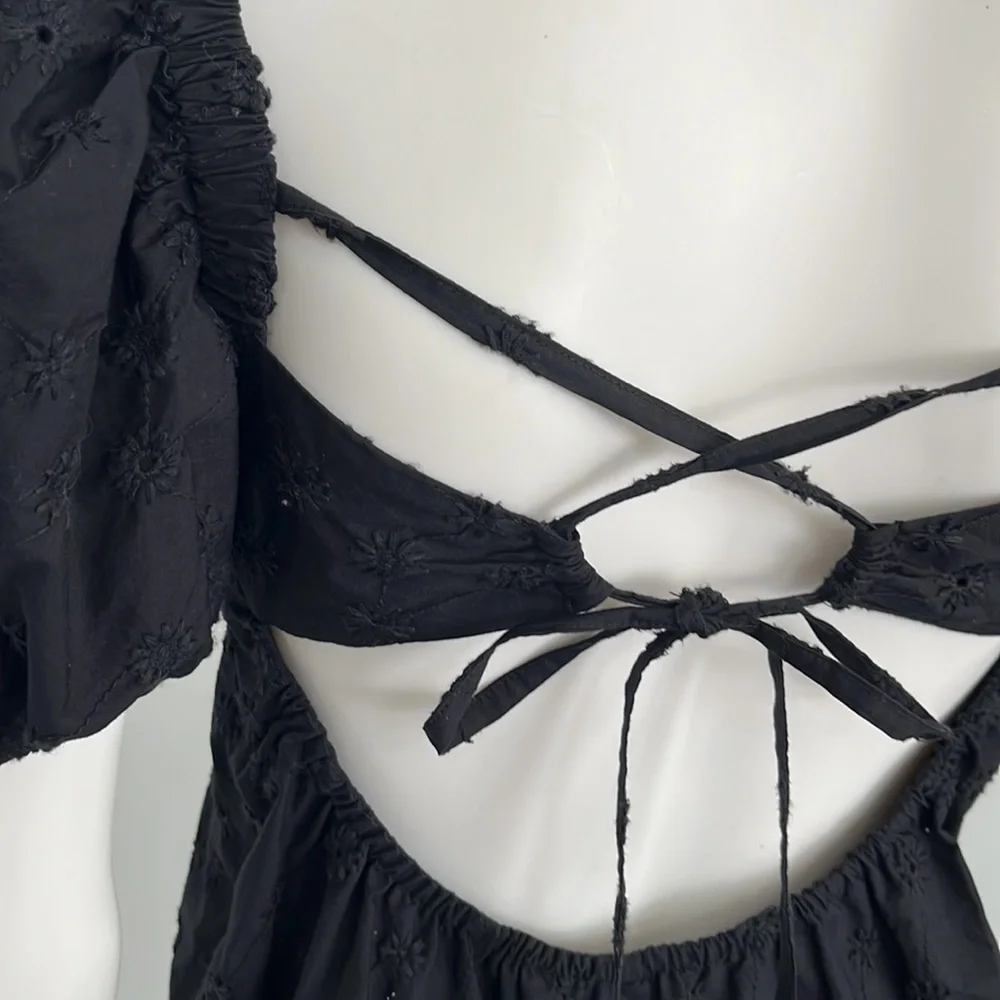 Zara romper shorts laced up‎ back